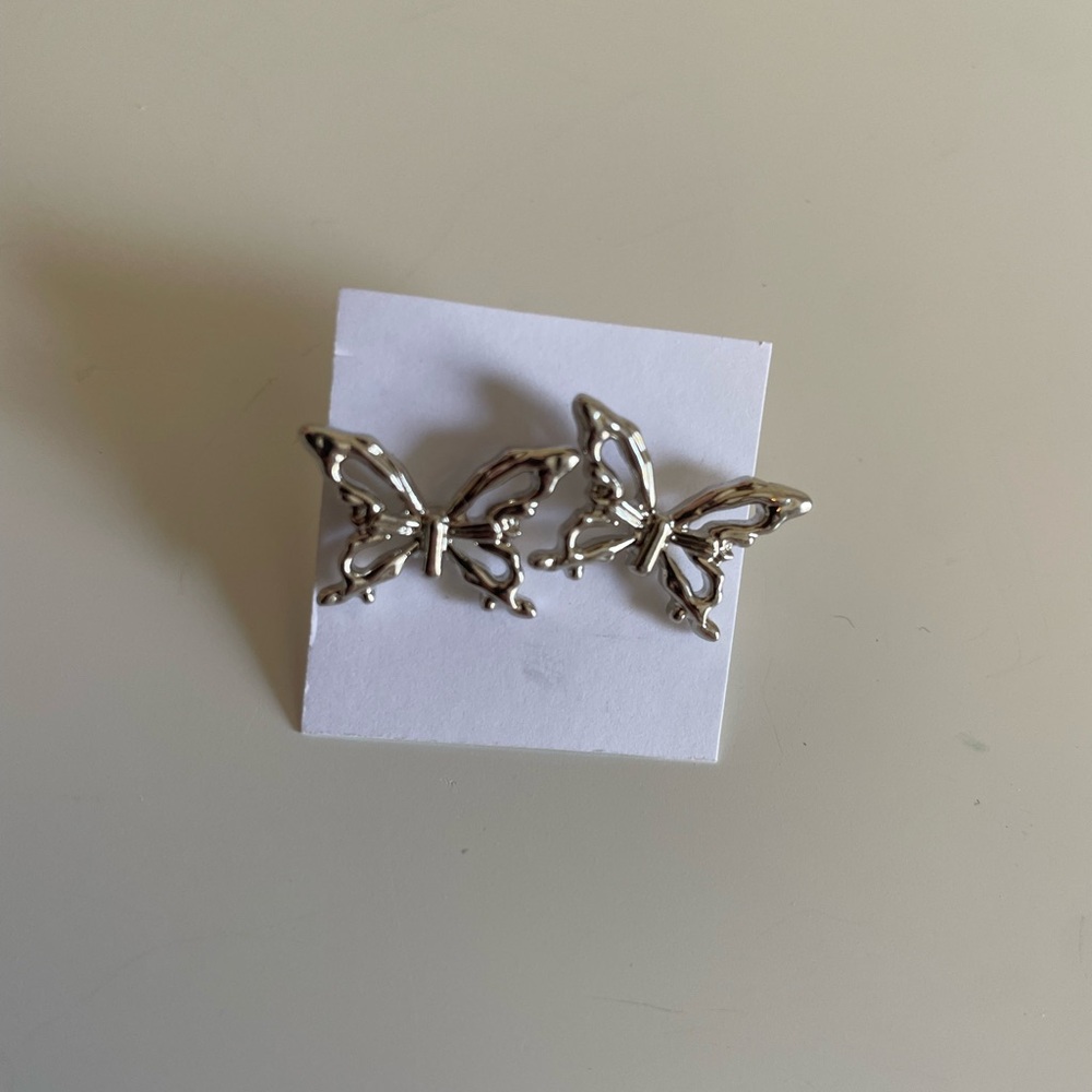 Silver Butterfly Stud Earrings